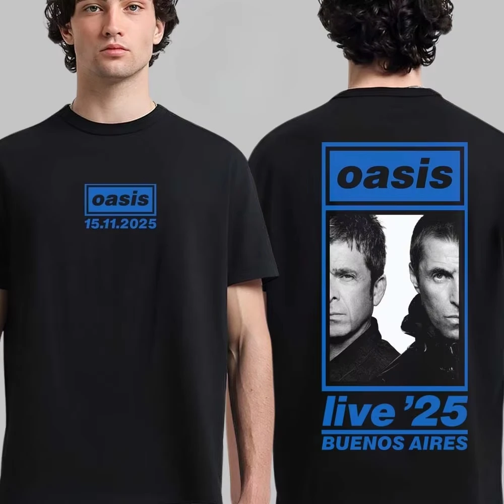 Streetwear Brand Vintage - Hot Oasis Cotton Band T-shirt Men
